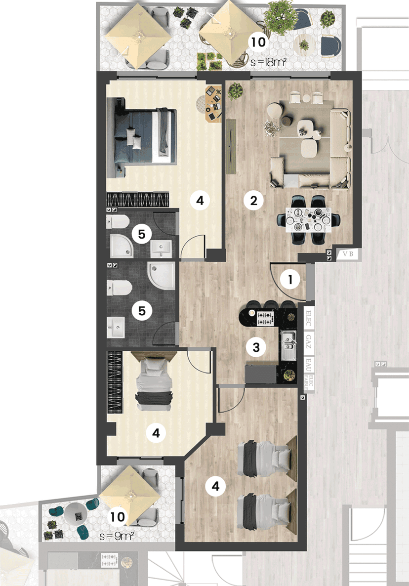 Bensiam F4 1 116.28m² plan